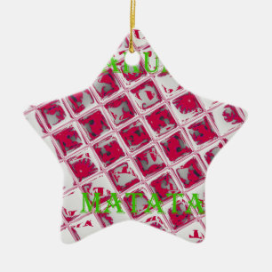 Adorno De Cerámica Estilo Hakuna Matata Rojo