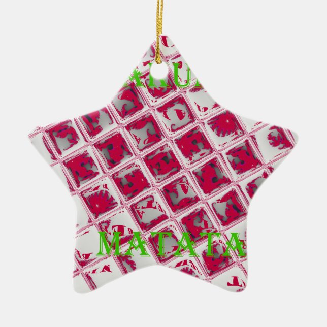 Adorno De Cerámica Estilo Hakuna Matata Rojo (Frente)