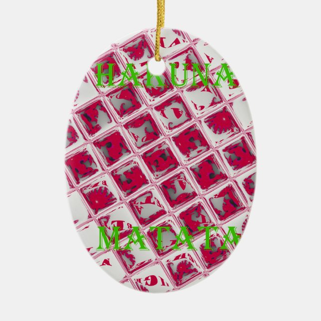 Adorno De Cerámica Estilo Hakuna Matata Rojo (Frente)