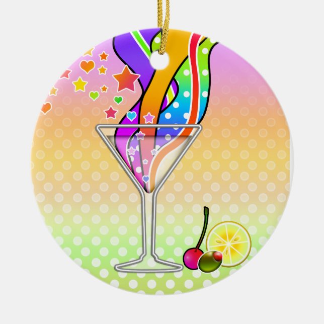 ADORNO DE CERÁMICA ESTILO MARTINI DEL ARTE POP DE LOS AÑOS 60 (Frente)