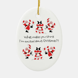 Adorno De Cerámica Estilo Papá Noel del vintage emocionado sobre