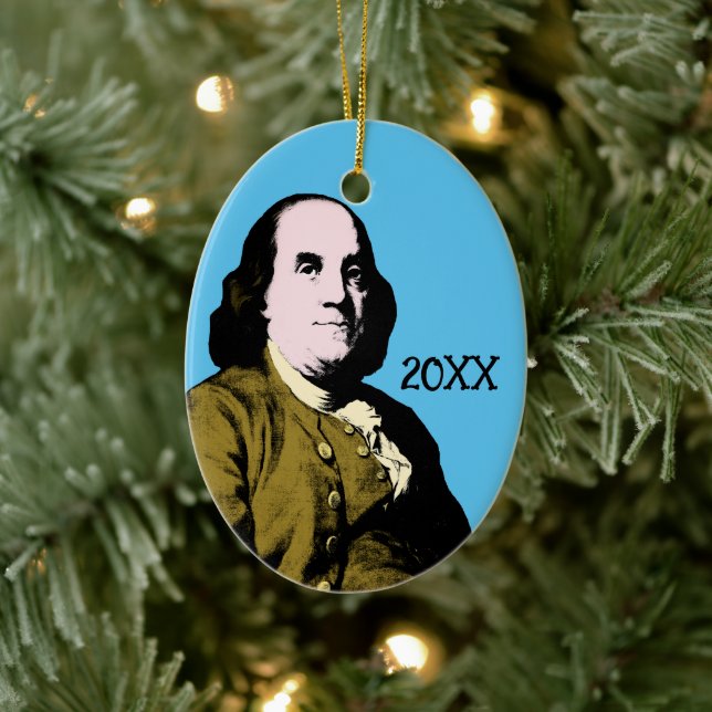 Adorno De Cerámica Estilo Pop Art de Benjamin Franklin (Árbol)
