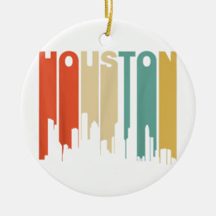 Adorno De Cerámica Estilo retro de la silueta de Houston Texas años 7