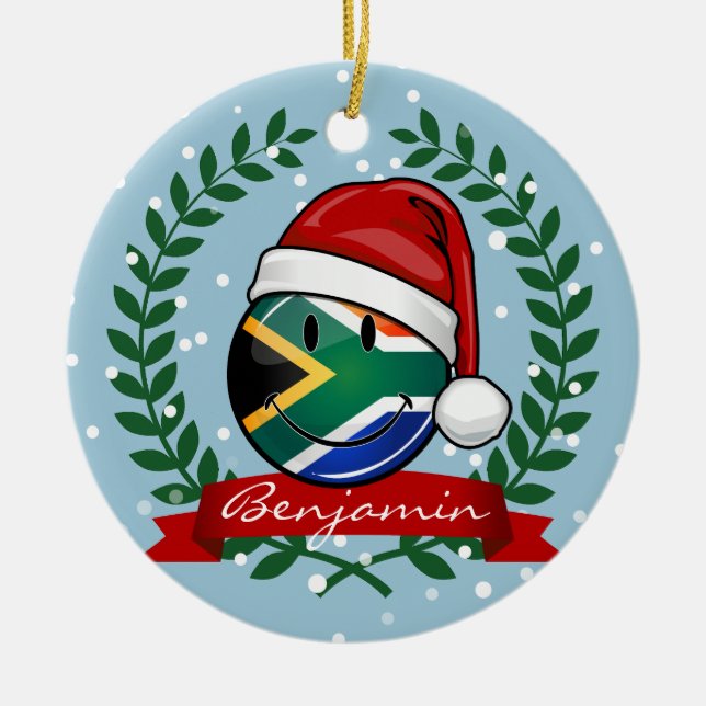 Adorno De Cerámica Estilo surafricano sonriente del navidad de la (Frente)