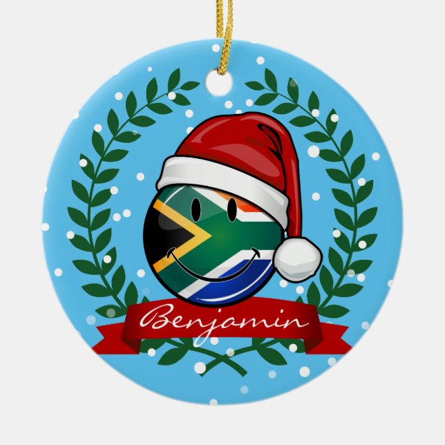 Adorno De Cerámica Estilo surafricano sonriente del navidad de la (Frente)