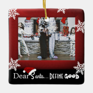 Adorno De Cerámica "Estimado Santa define buen" navidad