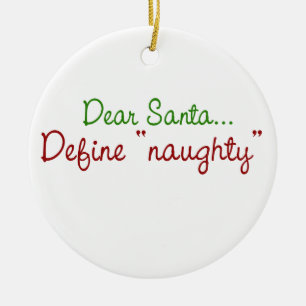 Adorno De Cerámica Estimado Santa Define Naughty