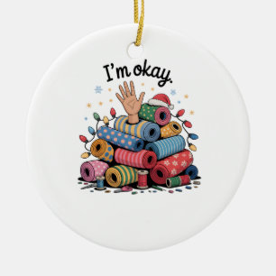 Adorno De Cerámica Estoy Bien Chistes de Colchas Navidad Amantes