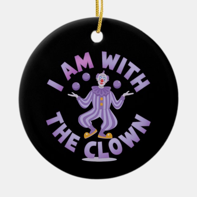 Adorno De Cerámica Estoy con el payaso espeluznante y divertida Hallo (Frente)