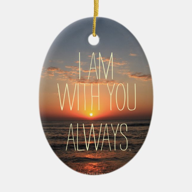 Adorno De Cerámica Estoy contigo Siempre Verso de la Biblia (Frente)