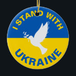 Adorno De Cerámica Estoy de acuerdo con la bandera ucraniana que hace<br><div class="desc">Estoy de acuerdo con la bandera ucraniana que hace la paz</div>