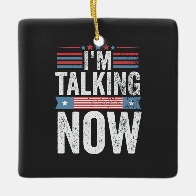 Adorno De Cerámica Estoy hablando ahora del debate de Trump Kamala (Anverso)