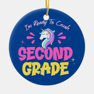Adorno De Cerámica Estoy lista para aplastar a la niña unicornio de 2