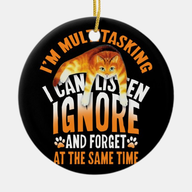 ADORNO DE CERÁMICA ESTOY MULTITANDO Y PUEDO ESCUCHAR IGNORAR Y OLVIDA (Frente)