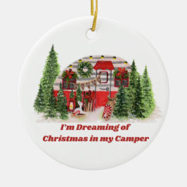 Adorno De Cerámica Estoy soñando con la Navidad en mi Camper en un
