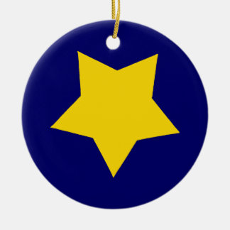Adorno De Cerámica Estrella amarilla