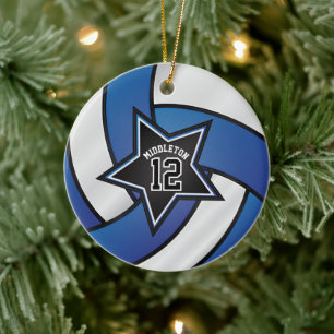 Adorno De Cerámica Estrella azul y negra 🏐 de voleibol