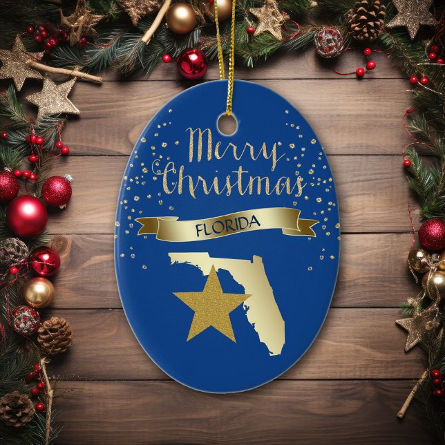 Adorno De Cerámica Estrella Blue Gold Florida (Subido por el creador)