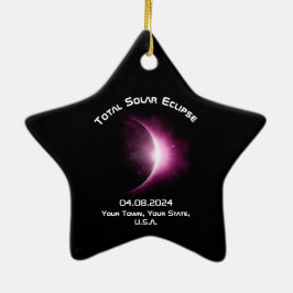 Adorno De Cerámica Estrella cerámica TOTAL SOLAR ECLIPSE 2024 persona