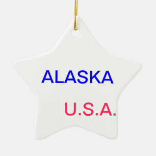 Adorno De Cerámica Estrella con Alaska y juneau en él