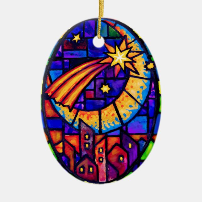 Adorno De Cerámica Estrella de Belén (Frente)