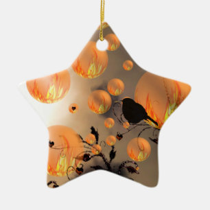 Adorno De Cerámica Estrella de burbujas de fuego