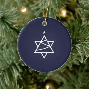 Adorno De Cerámica Estrella de David del árbol de Navidad