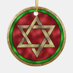 Adorno De Cerámica Estrella de David en Chanukah