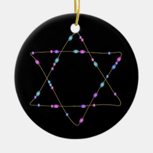 Adorno De Cerámica Estrella de David en Chanukah