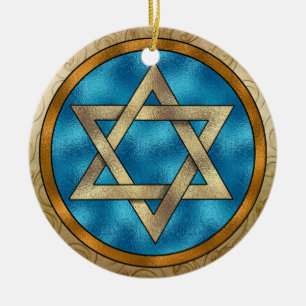 Adorno De Cerámica Estrella de David en Chanukah