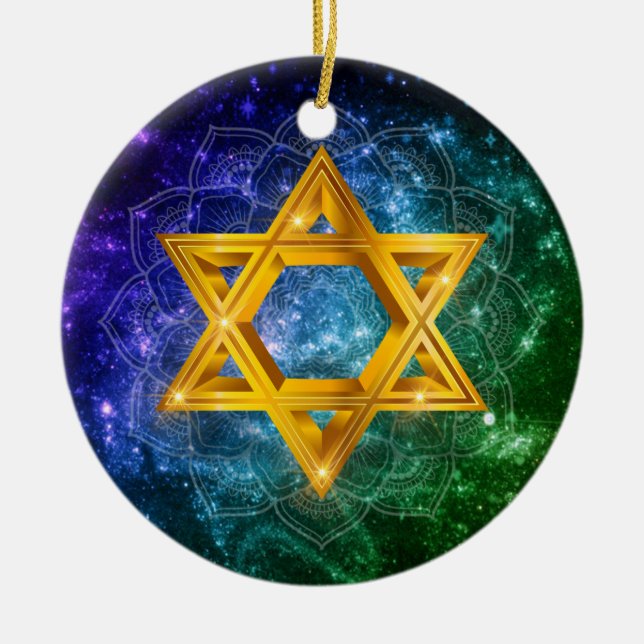 Adorno De Cerámica Estrella de David Galaxy - Magen David (Frente)