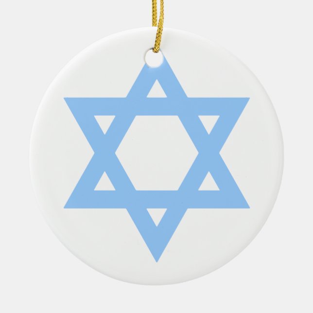 Adorno De Cerámica Estrella de David Personalizado Hanukkah Árbol de  (Frente)