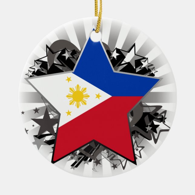 Adorno De Cerámica Estrella de Filipinas (Frente)