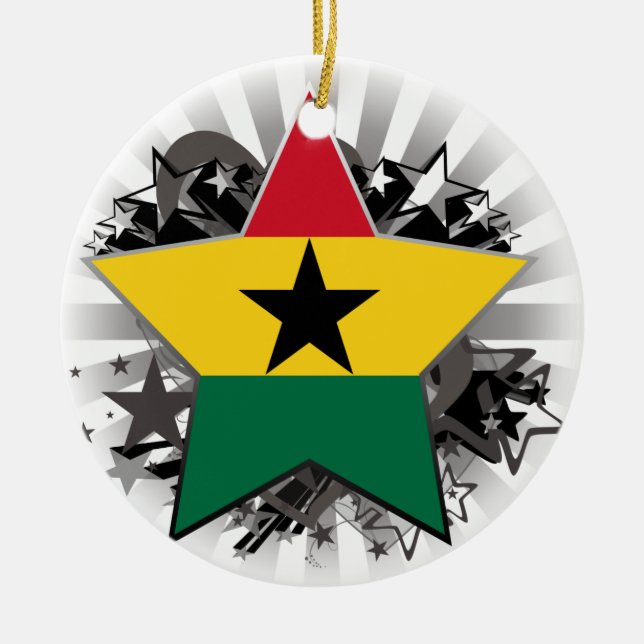 Adorno De Cerámica Estrella de Ghana (Frente)