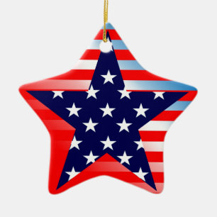 Adorno De Cerámica Estrella de la Bandera de Estados Unidos