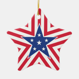 Adorno De Cerámica Estrella de la libertad (Stripe)