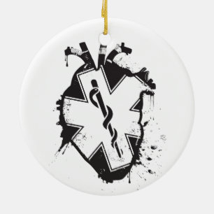 Adorno De Cerámica estrella de la vida corazón anatómico