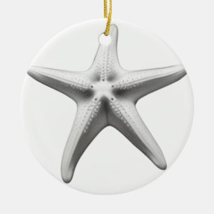 Adorno De Cerámica Estrella de mar en blanco y negro