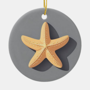 Adorno De Cerámica Estrella de mar y su sombra
