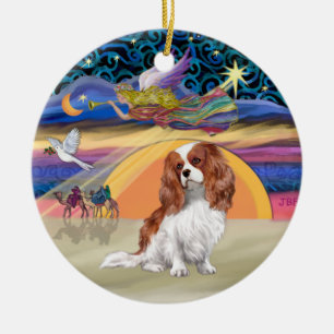 Adorno De Cerámica Estrella de Navidad - Blenheim Cavalier King Charl