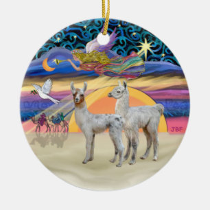 Adorno De Cerámica Estrella de Navidad - Dos llamas bebé