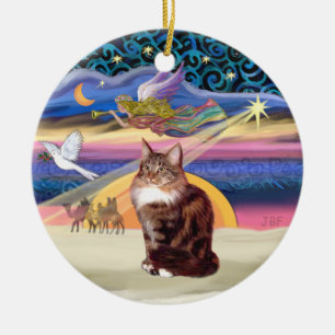 Adorno De Cerámica Estrella de Navidad - gato Maine Coon 9