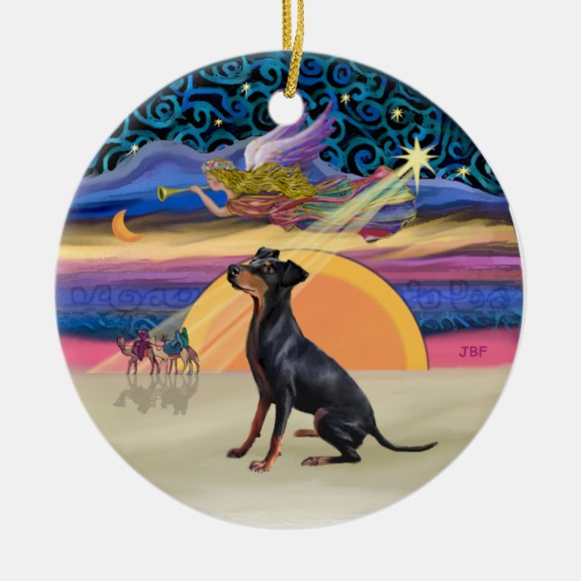 Adorno De Cerámica Estrella de Navidad - Manchester Terrier (Frente)