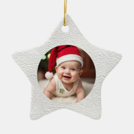 Adorno De Cerámica Estrella de Navidad personalizable para el primer 