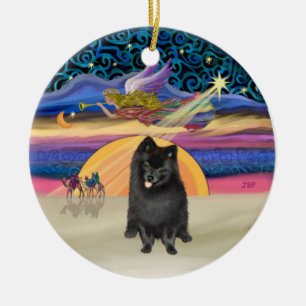 Adorno De Cerámica Estrella de navidad - Pomerania negra