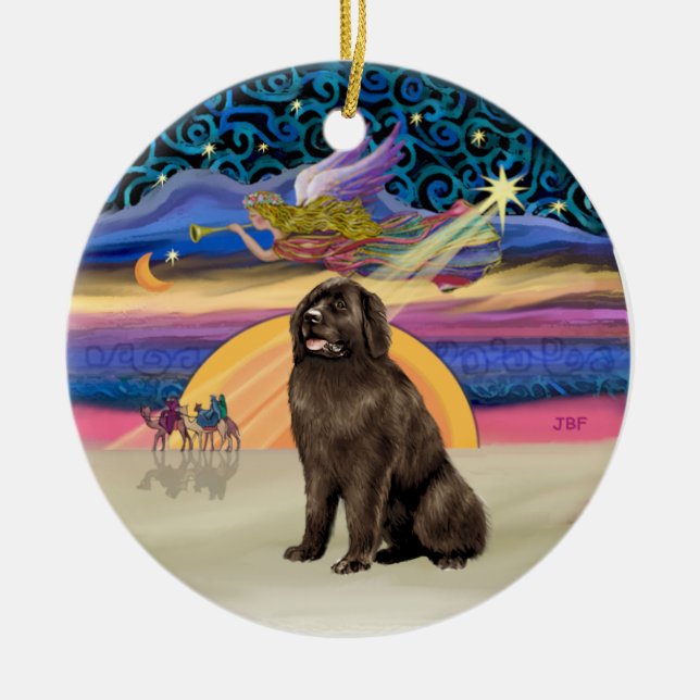Adorno De Cerámica Estrella de Navidad - Terranova marrón (Frente)