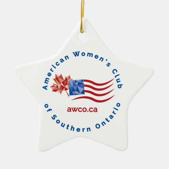 Adorno De Cerámica Estrella de Navidades de la AWCO (Frente)