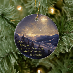 Adorno De Cerámica Estrella de Navidades de montaña