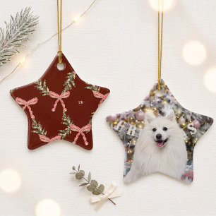 Adorno De Cerámica Estrella de recuerdo para mascotas en Navidad con