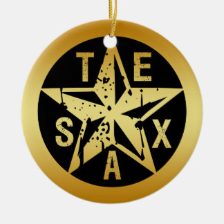 ADORNO DE CERÁMICA ESTRELLA DE TEJAS DEL ORO